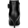 imageAllegra K Womens Pointy Toe Zipper Buckle Decor Kitten Heels Ankle BootsBlack