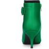 imageAllegra K Womens Pointy Toe Zipper Buckle Decor Kitten Heels Ankle BootsGreen