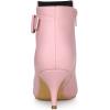 imageAllegra K Womens Pointy Toe Zipper Buckle Decor Kitten Heels Ankle BootsPink