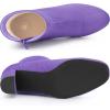 imageAllegra K Womens Round Toe Chunky Heel Ankle BootsPurple