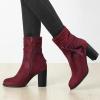 imageAllegra K Womens Slouch Chunky Heel Ankle BootsBurgundy
