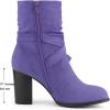 imageAllegra K Womens Slouch Chunky Heel Ankle BootsDark Purple