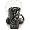 imageAllegra K Womens Snake Print Block Heel Snakeskin Heels Slide SandalsBlack Snakeskin