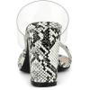 imageAllegra K Womens Snake Print Block Heel Snakeskin Heels Slide SandalsWhite Snakeskin
