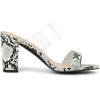 imageAllegra K Womens Snake Print Block Heel Snakeskin Heels Slide SandalsWhite Snakeskin