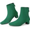 imageAllegra K Womens Square Toe Ankle Boots Chunky Low Heels BootsEmerald Green