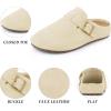 imageAllegra K Womens Suede Clogs Cork Platform Mules with Buckle Slip on SlippersBeige