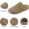 imageAllegra K Womens Suede Clogs Cork Platform Mules with Buckle Slip on SlippersKhaki