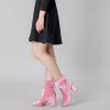 imageAllegra K Womens Velvet Round Toe Block Heels Foldable Mid Calf BootsPink