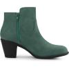 imageAllegra K Womenss Low Chunky Heel Side Zipper Ankle BootiesGreen
