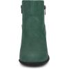 imageAllegra K Womenss Low Chunky Heel Side Zipper Ankle BootiesGreen