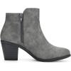 imageAllegra K Womenss Low Chunky Heel Side Zipper Ankle BootiesGrey