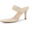 imageAllegra K Womens Clear Strap Stiletto Heel Slides SandalsBeige