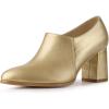 imageAllegra K Womens Heel Boots Pointed Toe Chunky Heels Ankle BootiesGold