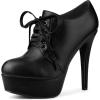 imageAllegra K Womens Platform Lace Up Round Toe Stiletto High Heel Ankle BootiesBlack