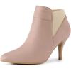 imageAllegra K Womens Pointed Toe Stiletto Heel Chelsea Ankle BootiesDust Pink