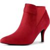 imageAllegra K Womens Pointed Toe Stiletto Heel Chelsea Ankle BootiesRed