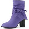 imageAllegra K Womens Slouch Chunky Heel Ankle BootsDark Purple
