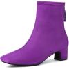 imageAllegra K Womens Square Toe Ankle Boots Chunky Low Heels BootsPurple