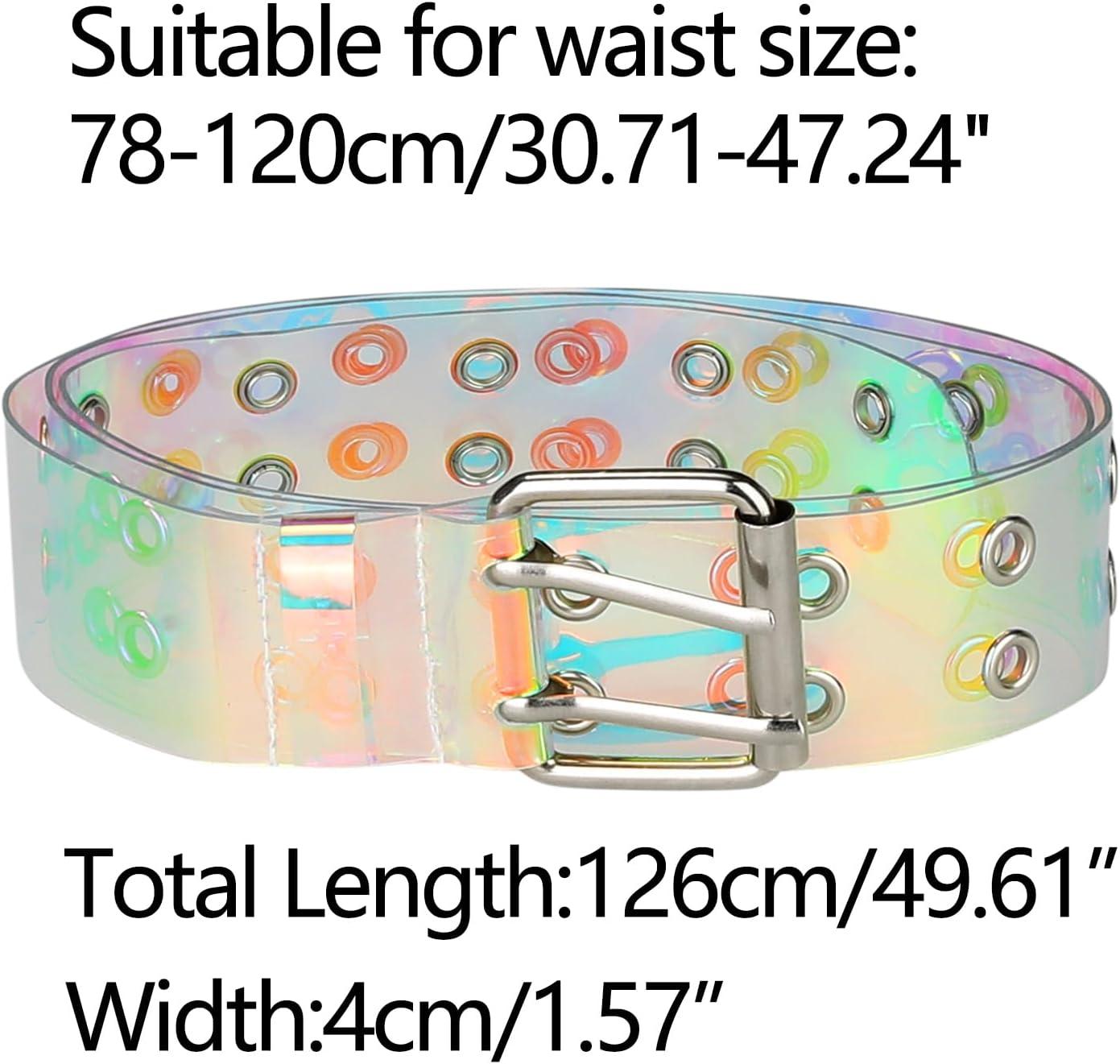 imageAllegra K Womens Clear Waist Belts Plus Size Grommet Transparent Pin Buckle Belt for Jeans Dresses ShortsColorful
