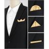 imageAllegra K Mens Pocket Squares Handkerchiefs Solid Color for Wedding PartyChampagne
