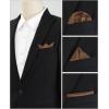 imageAllegra K Mens Pocket Squares Handkerchiefs Solid Color for Wedding PartyCoffee