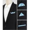 imageAllegra K Mens Pocket Squares Handkerchiefs Solid Color for Wedding PartySky Blue