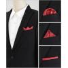 imageAllegra K Mens Pocket Squares Handkerchiefs Solid Color for Wedding PartyWine Red