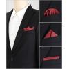 imageAllegra K Mens Pocket Squares Solid Color Classic Textured Handkerchiefs for Wedding BusinessWine Red