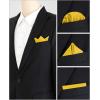 imageAllegra K Mens Pocket Squares Solid Color Classic Textured Handkerchiefs for Wedding BusinessYellow