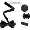 imageAllegra K Mens PreTied Bowties Plain Adjustable Neck Wedding Pointed Bow TiesBlack