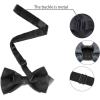 imageAllegra K Mens PreTied Bowties Plain Adjustable Neck Wedding Pointed Bow TiesDeep Gray