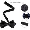 imageAllegra K Mens PreTied Bowties Plain Adjustable Neck Wedding Pointed Bow TiesNavy Blue