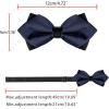imageAllegra K Mens PreTied Bowties Plain Adjustable Neck Wedding Pointed Bow TiesNavy Blue