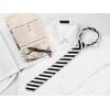 imageAllegra K Mens Stripe Classic SelfTied Necktie Skinny Tie Slim Ties for Business CasualWhite