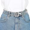 imageAllegra K Womens Clear Waist Belts for Jeans Transparent Belts Square BuckleSilver