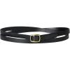 imageAllegra K Womens Adjustable Skinny Leather Belt Fashion Narrow Belts Minimalism Waist StrapBlack
