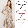 imageuxcell Adjustable Belt Leather Skinny Waistband No Buckle Fit to Dress for WomenRed