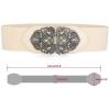 imageuxcell Wide Elastic Vintage High Stretchy Retro Waist Belt with Buckle for WomenBeige
