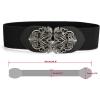 imageuxcell Wide Elastic Vintage High Stretchy Retro Waist Belt with Buckle for WomenBlack