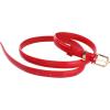 imageuxcell Womens Patent Leather PU Skinny Waist Belt for Jeans with Alloy BuckleRed1