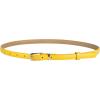 imageuxcell Womens Patent Leather PU Skinny Waist Belt for Jeans with Alloy BuckleYellow
