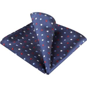 imageAllegra K Mens Pocket Squares Handkerchiefs Classic Polka Dots for Wedding Business One Size Navy Blue