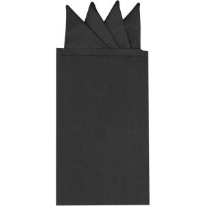 imageAllegra K Mens PreFolded Pocket Squares on Card Solid Triangles Suit HandkerchiefBlack