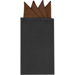 imageAllegra K Mens PreFolded Pocket Squares on Card Solid Triangles Suit HandkerchiefCoffee