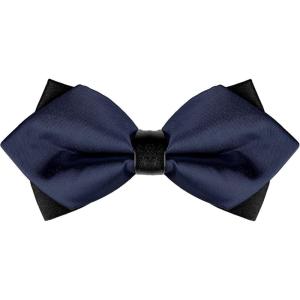 imageAllegra K Mens PreTied Bowties Plain Adjustable Neck Wedding Pointed Bow TiesNavy Blue