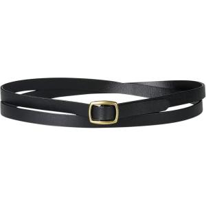 imageAllegra K Womens Adjustable Skinny Leather Belt Fashion Narrow Belts Minimalism Waist StrapBlack