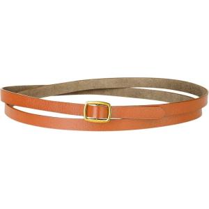 imageAllegra K Womens Adjustable Skinny Leather Belt Fashion Narrow Belts Minimalism Waist StrapOrangebrown