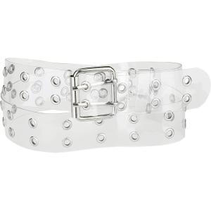 imageAllegra K Womens Clear Waist Belts Plus Size Grommet Transparent Pin Buckle Belt for Jeans Dresses ShortsClear