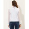 imageAllegra K Mesh Insert Tops for Womens Long Sleeves Point Collar Work Blouse